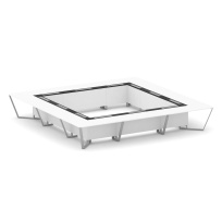 Стол для переговоров квадратный Steel Meet KM-PR.B.SP-24K / Тиквуд Светлый – Графит Глянец – Металл Серый / 4800×4800×750 Стол для переговоров квадратный Steel Meet KM-PR.B.SP-24K / Тиквуд Светлый – Графит Глянец – Металл Серый / 4800×4800×750