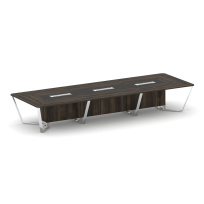 Стол для переговоров прямоугольный Steel Meet MM-PR.B.SP-16 / Тиквуд Светлый – Графит Глянец – Нержавеющая Сталь – Хром / 4800×1600×750 Стол для переговоров прямоугольный Steel Meet MM-PR.B.SP-16 / Тиквуд Светлый – Графит Глянец – Нержавеющая Сталь – Хром / 4800×1600×750