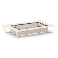 Стол для переговоров прямоугольный Steel Meet KM-PR.B.SP-20K / Тиквуд Светлый – Графит Глянец – Металл Белый / 4800×3200×750 Стол для переговоров прямоугольный Steel Meet KM-PR.B.SP-20K / Тиквуд Светлый – Графит Глянец – Металл Белый / 4800×3200×750