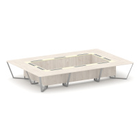 Стол для переговоров прямоугольный Steel Meet KM-PR.B.SP-20K / Тиквуд Светлый – Графит Глянец – Металл Серый / 4800×3200×750 Стол для переговоров прямоугольный Steel Meet KM-PR.B.SP-20K / Тиквуд Светлый – Графит Глянец – Металл Серый / 4800×3200×750