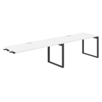 Стол-бенч комбо s-b-s с лючком Allegro / 3200×600×750 / Профиль О-образный: 70×20 Антрацит / Столешница: Белый / AG.193.WH.L.72.AN