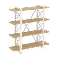 Loft Стеллаж на регулируемых опорах-4 полки VR.L-MST.O-4.8V Тиквуд тёмный/Чёрный металл 1200×400×1280 Loft Стеллаж на регулируемых опорах-4 полки VR.L-MST.O-4.8V Тиквуд тёмный/Чёрный металл 1200×400×1280