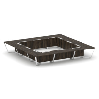 Стол для переговоров квадратный Steel Meet MD-PR.B.SP-24K / Тиквуд Светлый – Нержавеющая Сталь – Хром / 4800×4800×750 Стол для переговоров квадратный Steel Meet MD-PR.B.SP-24K / Тиквуд Светлый – Нержавеющая Сталь – Хром / 4800×4800×750