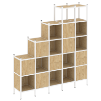 Loft Прямой стеллаж наборный VR.L-25 Тиквуд тёмный/Белый металл 2110×446×2280 Loft Прямой стеллаж наборный VR.L-25 Тиквуд тёмный/Белый металл 2110×446×2280