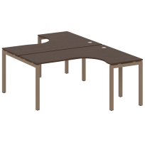 Metal System Quattro Р. ст. криволинейная на П-образном м/к 50БП.РАС-СА-2.4 Акация/Антрацит металл 1600*2435*750