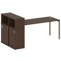Metal System Quattro Стол офисный с шкафом-купе на П-образном м/к 40БП.РС-СШК-3.5 Т Вяз/Мокко металл 2210×1120×1098