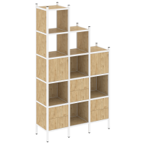 Loft Прямой стеллаж наборный VR.L-22 Тиквуд тёмный/Белый металл 1278×446×2280
