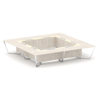 Стол для переговоров квадратный Steel Meet MM-PR.B.SP-20K2 / Тиквуд Светлый – Графит Глянец – Нержавеющая Сталь – Хром / 4000×4000×750 Стол для переговоров квадратный Steel Meet MM-PR.B.SP-20K2 / Тиквуд Светлый – Графит Глянец – Нержавеющая Сталь – Хром / 4000×4000×750