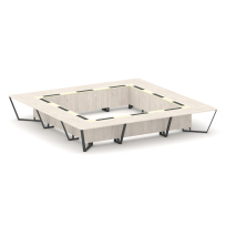 Стол для переговоров квадратный Steel Meet KM-PR.B.SP-24K / Тиквуд Светлый – Графит Глянец – Металл Антрацит / 4800×4800×750 Стол для переговоров квадратный Steel Meet KM-PR.B.SP-24K / Тиквуд Светлый – Графит Глянец – Металл Антрацит / 4800×4800×750