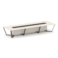 Стол для переговоров квадратный Steel Meet KM-PR.B.SP-16 / Тиквуд Светлый – Графит Глянец – Металл Антрацит / 4800×1600×750 Стол для переговоров квадратный Steel Meet KM-PR.B.SP-16 / Тиквуд Светлый – Графит Глянец – Металл Антрацит / 4800×1600×750