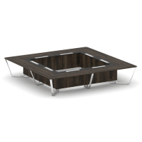 Стол для переговоров квадратный Steel Meet MM-PR.B.SP-20K2 / Тиквуд Светлый – Графит Глянец – Нержавеющая Сталь – Хром / 4000×4000×750 Стол для переговоров квадратный Steel Meet MM-PR.B.SP-20K2 / Тиквуд Светлый – Графит Глянец – Нержавеющая Сталь – Хром / 4000×4000×750