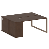 Metal System Quattro Р. ст. с шкафом-купе на О-образном м/к 50БО.РС-СШК-1.3 Т Акация/Антрацит металл 1810*1475*750