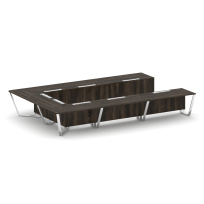 Стол для переговоров П-образный Steel Meet MD-PR.B.SP-15P / Тиквуд Светлый – Нержавеющая Сталь – Хром / 4800×3200×750 Стол для переговоров П-образный Steel Meet MD-PR.B.SP-15P / Тиквуд Светлый – Нержавеющая Сталь – Хром / 4800×3200×750