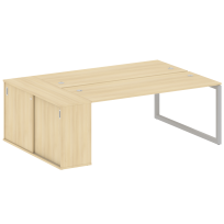 Metal System Quattro Р. ст. с шкафом-купе на О-образном м/к 50БО.РС-СШК-1.5 Т Акация/Антрацит металл 2210*1475*750