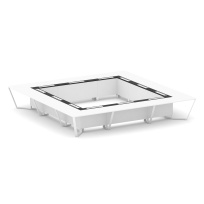 Стол для переговоров квадратный Steel Meet KM-PR.B.SP-24K / Тиквуд Светлый – Графит Глянец – Металл Белый / 4800×4800×750 Стол для переговоров квадратный Steel Meet KM-PR.B.SP-24K / Тиквуд Светлый – Графит Глянец – Металл Белый / 4800×4800×750