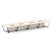 Стол для переговоров прямоугольный Steel Meet KM-PR.B.SP-20 / Тиквуд Светлый – Графит Глянец – Металл Антрацит / 6400×1600×750 Стол для переговоров прямоугольный Steel Meet KM-PR.B.SP-20 / Тиквуд Светлый – Графит Глянец – Металл Антрацит / 6400×1600×750
