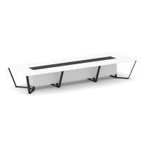 Стол для переговоров квадратный Steel Meet KM-PR.B.SP-16 / Тиквуд Светлый – Графит Глянец – Металл Черный / 4800×1600×750 Стол для переговоров квадратный Steel Meet KM-PR.B.SP-16 / Тиквуд Светлый – Графит Глянец – Металл Черный / 4800×1600×750