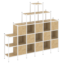 Loft Прямой стеллаж наборный VR.L-24 Тиквуд тёмный/Белый металл 2526×446×2280 Loft Прямой стеллаж наборный VR.L-24 Тиквуд тёмный/Белый металл 2526×446×2280