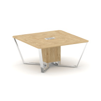 Стол для переговоров квадратный Steel Meet MD-PR.B.SP-08 / Тиквуд Светлый – Нержавеющая Сталь – Хром / 1600×1600×750 Стол для переговоров квадратный Steel Meet MD-PR.B.SP-08 / Тиквуд Светлый – Нержавеющая Сталь – Хром / 1600×1600×750
