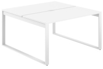 Стол-бенч с вырезом Allegro / 1600×1438×750  / Профиль О-образный: 70×20 Белый / Столешница: Белый / AG.136.WH.V.72.WH