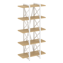 Loft Стеллаж на регулируемых опорах-5 полок VR.L-MST.O-5.4V Тиквуд тёмный/Чёрный металл 800×400×1650 Loft Стеллаж на регулируемых опорах-5 полок VR.L-MST.O-5.4V Тиквуд тёмный/Чёрный металл 800×400×1650