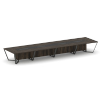 Стол для переговоров прямоугольный Steel Meet KM-PR.B.SP-20 / Тиквуд Светлый – Графит Глянец – Металл Антрацит / 6400×1600×750 Стол для переговоров прямоугольный Steel Meet KM-PR.B.SP-20 / Тиквуд Светлый – Графит Глянец – Металл Антрацит / 6400×1600×750
