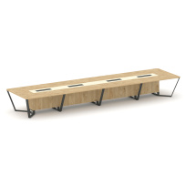 Стол для переговоров прямоугольный Steel Meet KM-PR.B.SP-20 / Тиквуд Светлый – Графит Глянец – Металл Антрацит / 6400×1600×750 Стол для переговоров прямоугольный Steel Meet KM-PR.B.SP-20 / Тиквуд Светлый – Графит Глянец – Металл Антрацит / 6400×1600×750