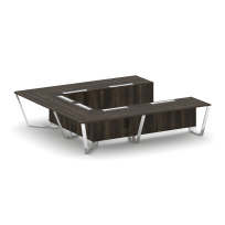 Стол для переговоров П-образный Steel Meet MD-PR.B.SP-11P / Тиквуд Светлый – Нержавеющая Сталь – Хром / 3200×3200×750 Стол для переговоров П-образный Steel Meet MD-PR.B.SP-11P / Тиквуд Светлый – Нержавеющая Сталь – Хром / 3200×3200×750