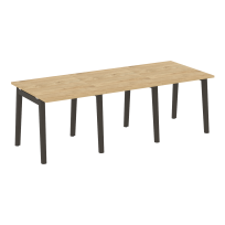 Onix Wood Стол переговорный (3 столешницы) OW.PRG-3.0 Белый бриллиант/Дуб светлый/Белый металл 2340*980*750 Onix Wood Стол переговорный (3 столешницы) OW.PRG-3.0 Белый бриллиант/Дуб светлый/Белый металл 2340*980*750