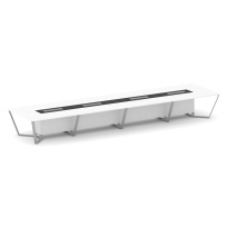Стол для переговоров прямоугольный Steel Meet KM-PR.B.SP-20 / Тиквуд Светлый – Графит Глянец – Металл Серый / 6400×1600×750 Стол для переговоров прямоугольный Steel Meet KM-PR.B.SP-20 / Тиквуд Светлый – Графит Глянец – Металл Серый / 6400×1600×750