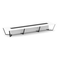 Стол для переговоров прямоугольный Steel Meet KM-PR.B.SP-18 / Тиквуд Светлый – Графит Глянец – Металл Черный / 6000×1600×750 Стол для переговоров прямоугольный Steel Meet KM-PR.B.SP-18 / Тиквуд Светлый – Графит Глянец – Металл Черный / 6000×1600×750