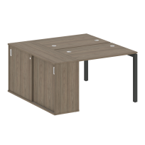 Metal System Quattro Р. ст. с шкафом-купе на П-образном м/к 50БП.РС-СШК-1.1 Т Акация/Антрацит металл 1410*1475*750