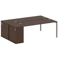 Metal System Quattro Р. ст. с шкафом-купе на П-образном м/к 40БП.РС-СШК-1.5 Т Акация/Антрацит металл 2210*1475*750