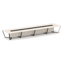 Стол для переговоров прямоугольный Steel Meet KM-PR.B.SP-20 / Тиквуд Светлый – Графит Глянец – Металл Антрацит / 6400×1600×750 Стол для переговоров прямоугольный Steel Meet KM-PR.B.SP-20 / Тиквуд Светлый – Графит Глянец – Металл Антрацит / 6400×1600×750