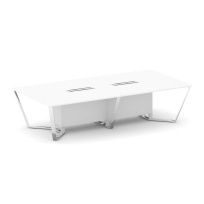 Стол для переговоров прямоугольный Steel Meet MD-PR.B.SP-12 / Тиквуд Светлый – Нержавеющая Сталь – Хром / 3200×1600×750 Стол для переговоров прямоугольный Steel Meet MD-PR.B.SP-12 / Тиквуд Светлый – Нержавеющая Сталь – Хром / 3200×1600×750