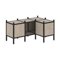 Loft Угловой внутренний стеллаж наборный VR.L-26 Тиквуд тёмный/Белый металл 1278×862×636 Loft Угловой внутренний стеллаж наборный VR.L-26 Тиквуд тёмный/Белый металл 1278×862×636