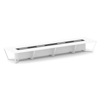 Стол для переговоров прямоугольный Steel Meet KM-PR.B.SP-20 / Тиквуд Светлый – Графит Глянец – Металл Белый / 6400×1600×750 Стол для переговоров прямоугольный Steel Meet KM-PR.B.SP-20 / Тиквуд Светлый – Графит Глянец – Металл Белый / 6400×1600×750