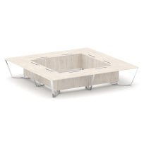 Стол для переговоров квадратный Steel Meet MD-PR.B.SP-20K2 / Тиквуд Светлый – Нержавеющая Сталь – Хром / 4000×4000×750 Стол для переговоров квадратный Steel Meet MD-PR.B.SP-20K2 / Тиквуд Светлый – Нержавеющая Сталь – Хром / 4000×4000×750