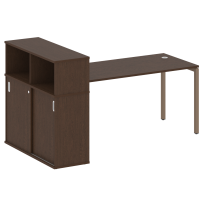 Metal System Quattro Стол офисный с шкафом-купе на П-образном м/к 40БП.РС-СШК-3.4 Т Вяз/Мокко металл 2010×1120×1098