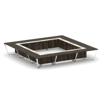 Стол для переговоров квадратный Steel Meet MM-PR.B.SP-24K / Тиквуд Светлый – Графит Глянец – Нержавеющая Сталь – Хром / 4800×4800×750 Стол для переговоров квадратный Steel Meet MM-PR.B.SP-24K / Тиквуд Светлый – Графит Глянец – Нержавеющая Сталь – Хром / 4800×4800×750