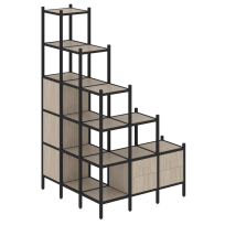 Loft Угловой внешний стеллаж наборный VR.L-59 Тиквуд тёмный/Белый металл 1278×1278×2280 Loft Угловой внешний стеллаж наборный VR.L-59 Тиквуд тёмный/Белый металл 1278×1278×2280