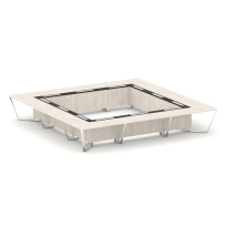 Стол для переговоров квадратный Steel Meet MM-PR.B.SP-24K / Тиквуд Светлый – Графит Глянец – Нержавеющая Сталь – Хром / 4800×4800×750 Стол для переговоров квадратный Steel Meet MM-PR.B.SP-24K / Тиквуд Светлый – Графит Глянец – Нержавеющая Сталь – Хром / 4800×4800×750