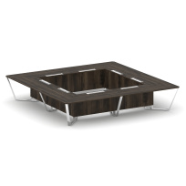 Стол для переговоров квадратный Steel Meet MD-PR.B.SP-20K2 / Тиквуд Светлый – Нержавеющая Сталь – Хром / 4000×4000×750 Стол для переговоров квадратный Steel Meet MD-PR.B.SP-20K2 / Тиквуд Светлый – Нержавеющая Сталь – Хром / 4000×4000×750