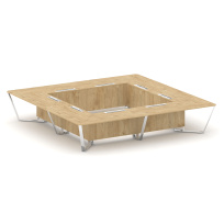 Стол для переговоров квадратный Steel Meet MD-PR.B.SP-20K2 / Тиквуд Светлый – Нержавеющая Сталь – Хром / 4000×4000×750 Стол для переговоров квадратный Steel Meet MD-PR.B.SP-20K2 / Тиквуд Светлый – Нержавеющая Сталь – Хром / 4000×4000×750