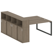 Metal System Quattro Р. ст. с шкафом-купе на О-образном м/к 50БО.РС-СШК-4.4 Т Акация/Антрацит металл 2010*2332*1098