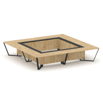 Стол для переговоров квадратный Steel Meet KM-PR.B.SP-20K2 / Тиквуд Светлый – Графит Глянец – Металл Черный / 4000×4000×750 Стол для переговоров квадратный Steel Meet KM-PR.B.SP-20K2 / Тиквуд Светлый – Графит Глянец – Металл Черный / 4000×4000×750